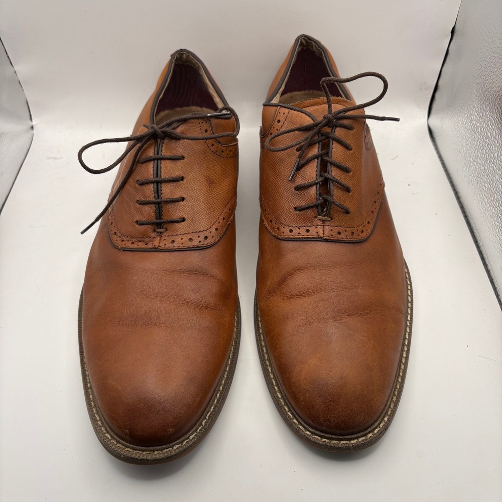 Aston Grey Ybilia Tan Leather Oxford Dress Shoes Mens 11 Brogue Wingtip 1013133